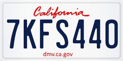 CA license plate 7KFS440