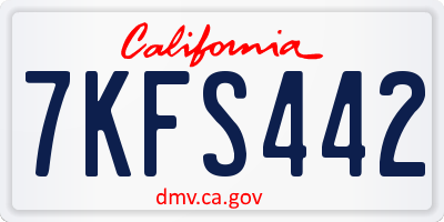 CA license plate 7KFS442