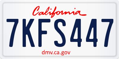 CA license plate 7KFS447