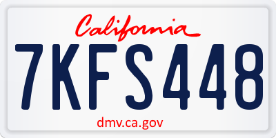 CA license plate 7KFS448