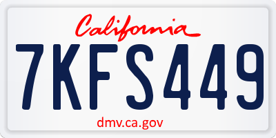 CA license plate 7KFS449