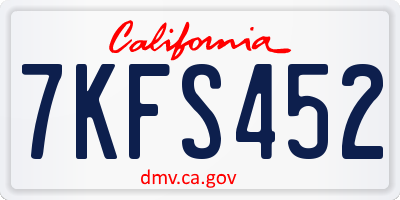 CA license plate 7KFS452