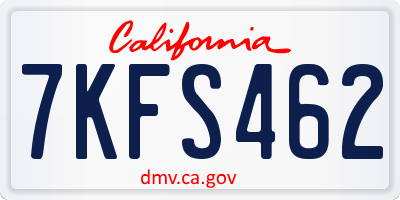 CA license plate 7KFS462