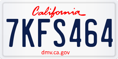 CA license plate 7KFS464