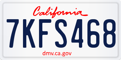 CA license plate 7KFS468