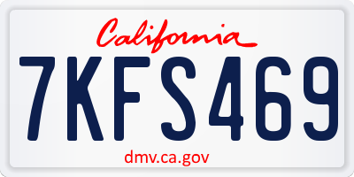 CA license plate 7KFS469