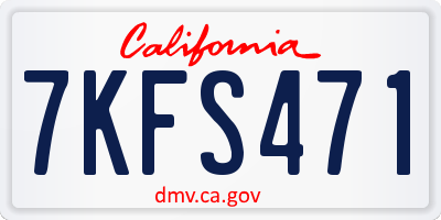 CA license plate 7KFS471