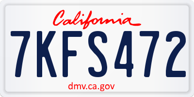 CA license plate 7KFS472