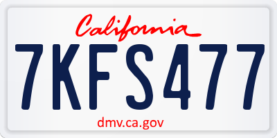 CA license plate 7KFS477