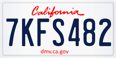 CA license plate 7KFS482