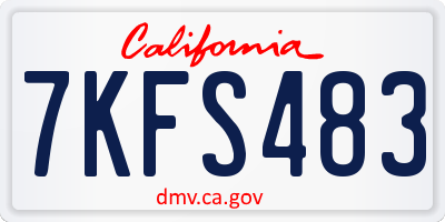 CA license plate 7KFS483