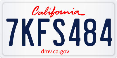 CA license plate 7KFS484
