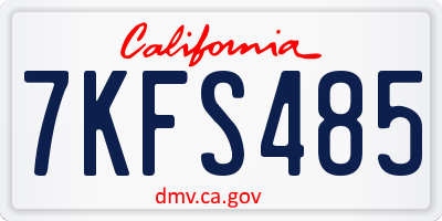 CA license plate 7KFS485