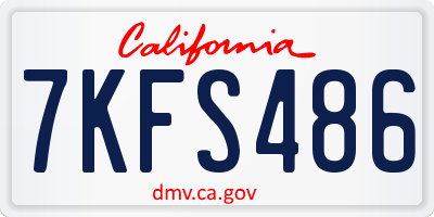 CA license plate 7KFS486