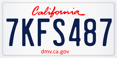CA license plate 7KFS487