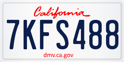 CA license plate 7KFS488