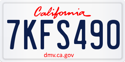 CA license plate 7KFS490