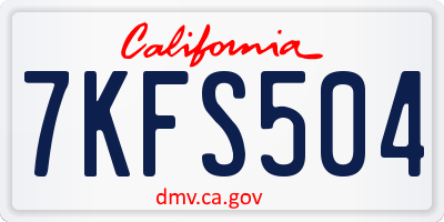 CA license plate 7KFS504