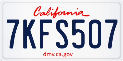 CA license plate 7KFS507