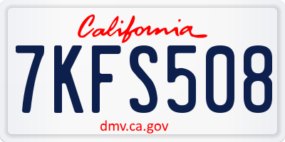 CA license plate 7KFS508