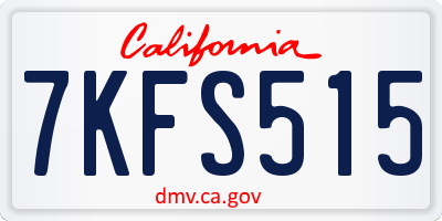 CA license plate 7KFS515