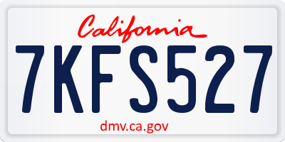 CA license plate 7KFS527