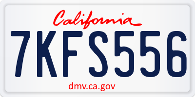CA license plate 7KFS556