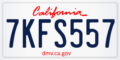 CA license plate 7KFS557