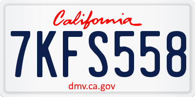 CA license plate 7KFS558