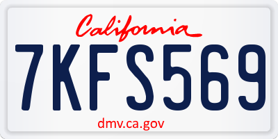 CA license plate 7KFS569