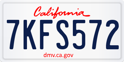 CA license plate 7KFS572