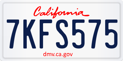 CA license plate 7KFS575
