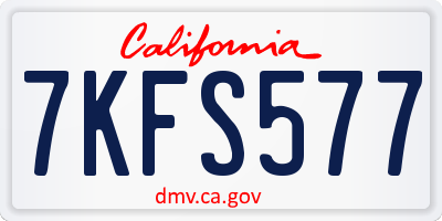 CA license plate 7KFS577