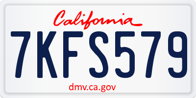 CA license plate 7KFS579
