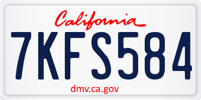 CA license plate 7KFS584