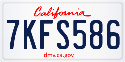 CA license plate 7KFS586