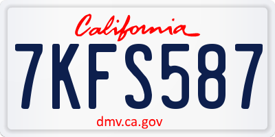 CA license plate 7KFS587