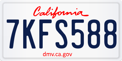 CA license plate 7KFS588