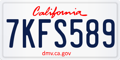 CA license plate 7KFS589