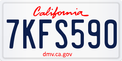 CA license plate 7KFS590