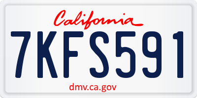 CA license plate 7KFS591