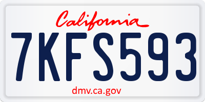 CA license plate 7KFS593