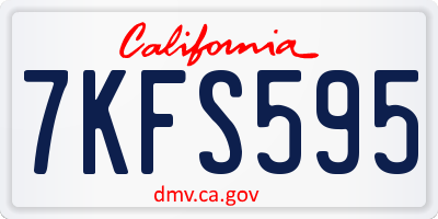 CA license plate 7KFS595