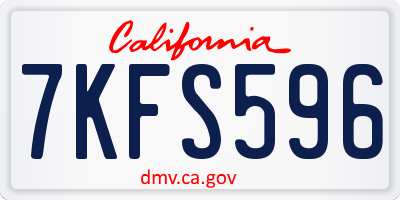 CA license plate 7KFS596