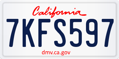 CA license plate 7KFS597