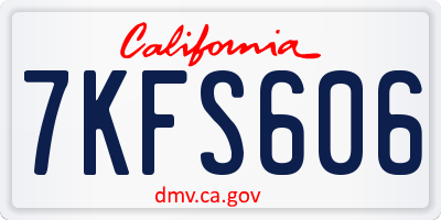 CA license plate 7KFS606