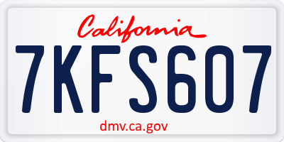 CA license plate 7KFS607