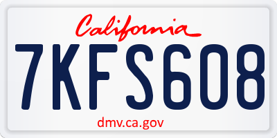 CA license plate 7KFS608