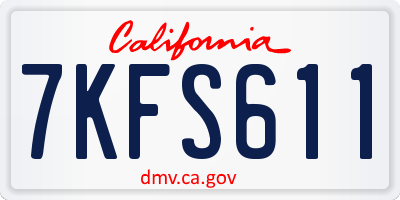 CA license plate 7KFS611