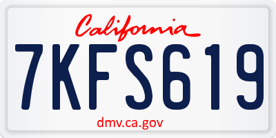 CA license plate 7KFS619